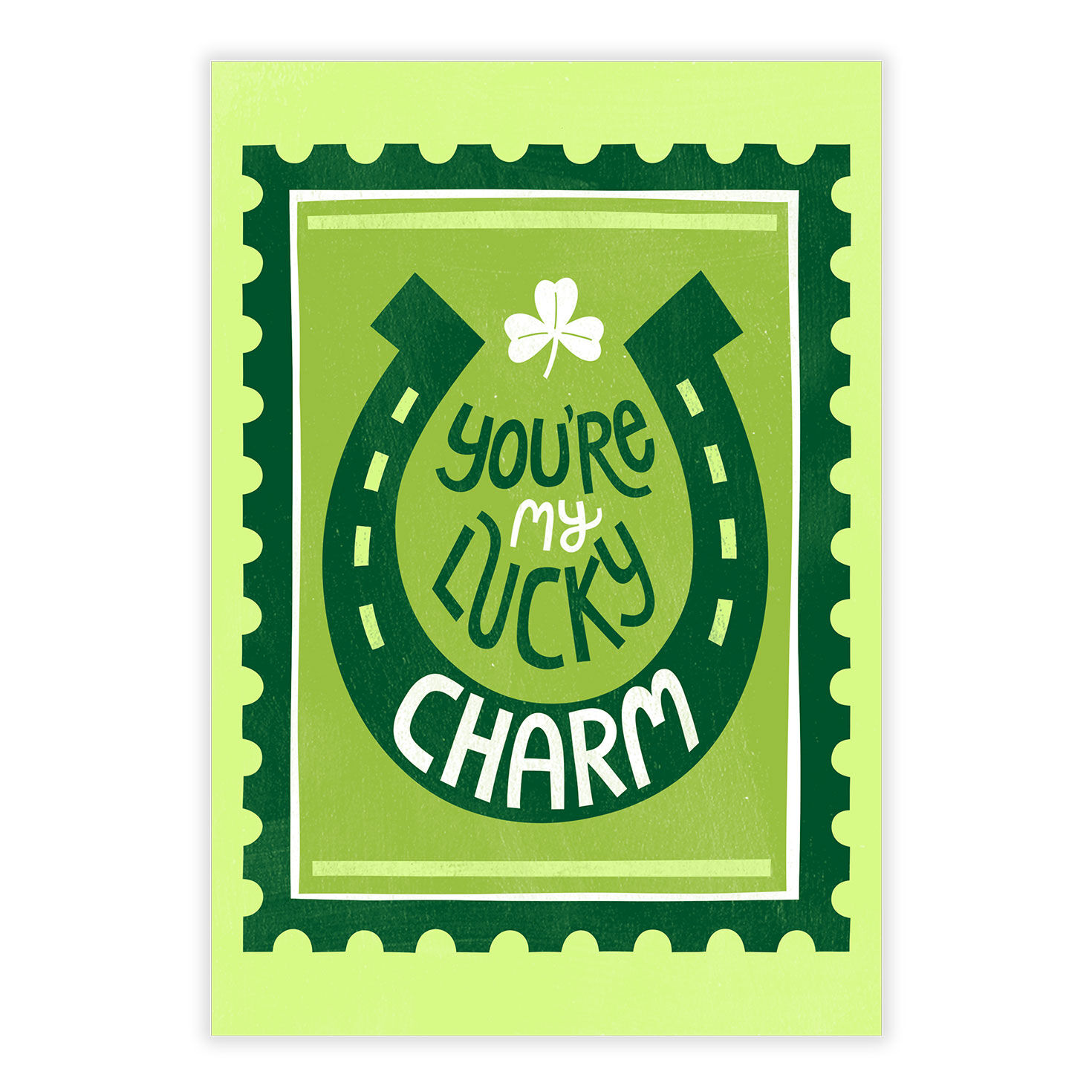 Horseshoe Postage Stamp Personalized St. Pat's Card front image number 2