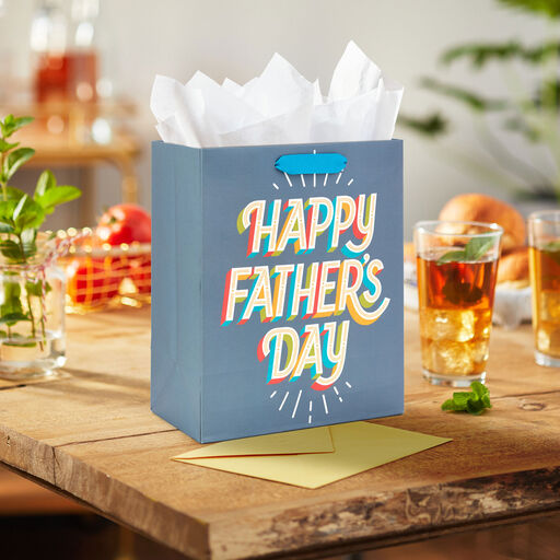 9.6" Shadow Lettering Medium Father's Day Gift Bag, 