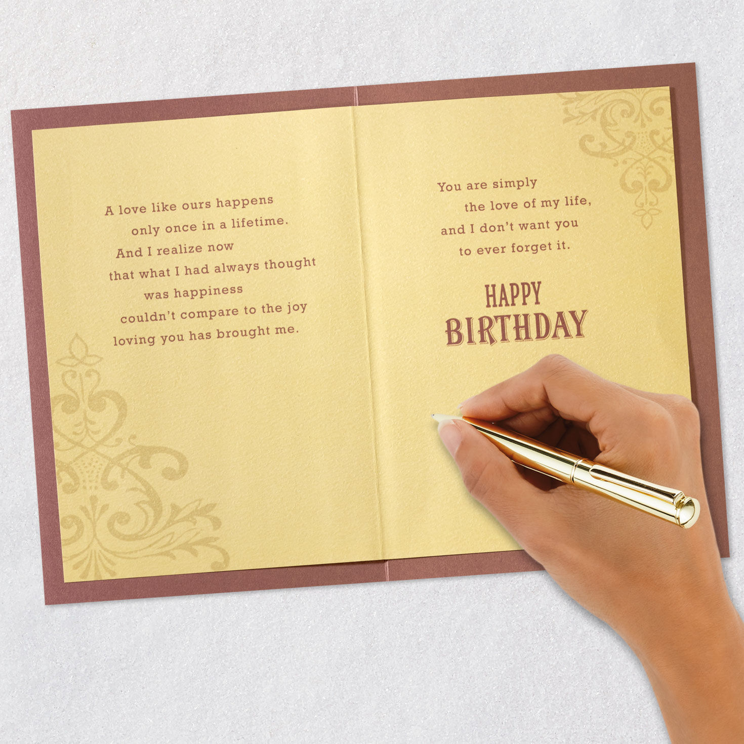 Our Love Is Once in a Lifetime Romantic Birthday Card, , large image number 7