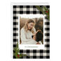 Black White Check Frame Personalized Christmas Card Card Front with Envelope image number 1