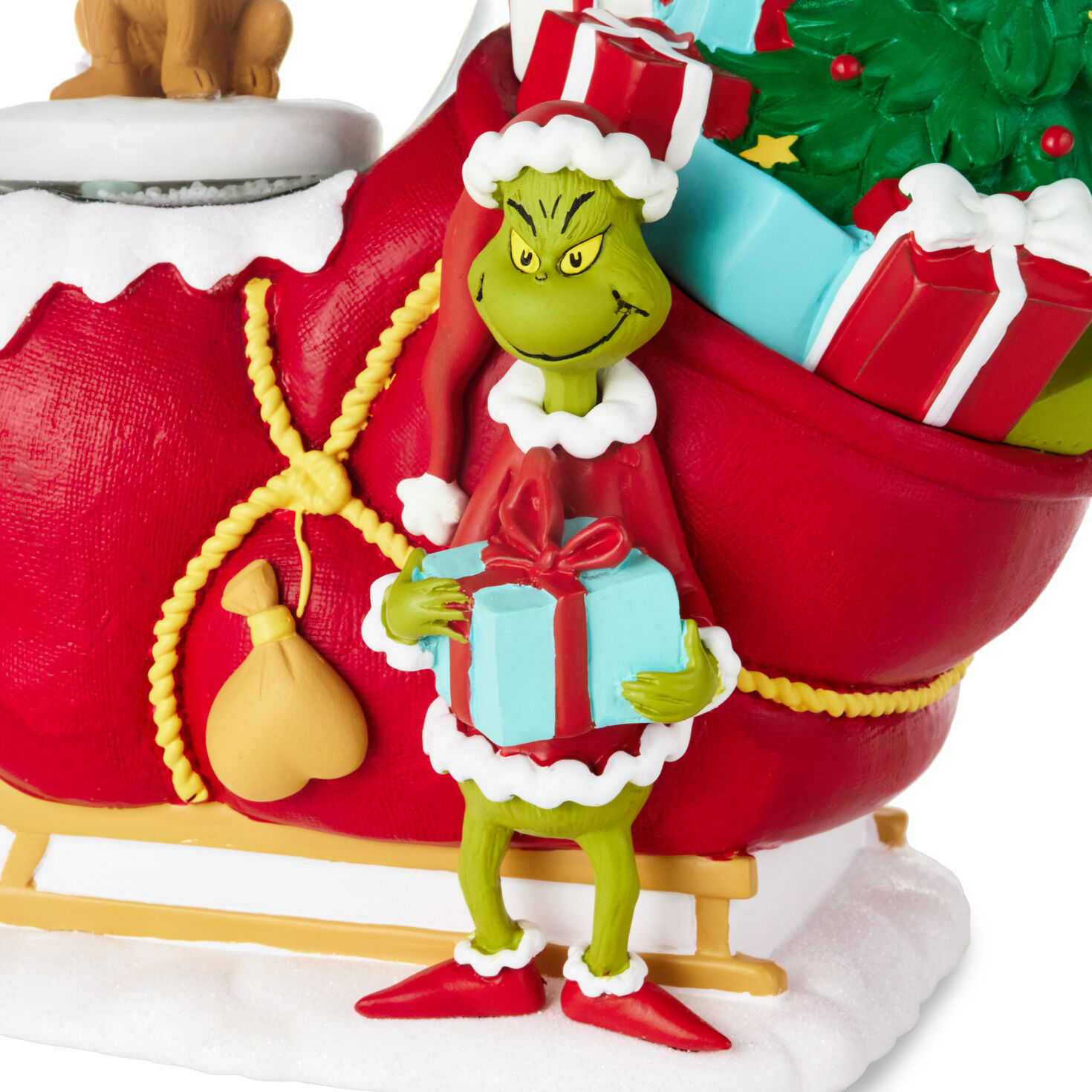 Dr. Seuss's How the Grinch Stole Christmas!™ Grinch, Max and Sleigh Snow Globe Figurine With Music for only USD 114.99 | Hallmark