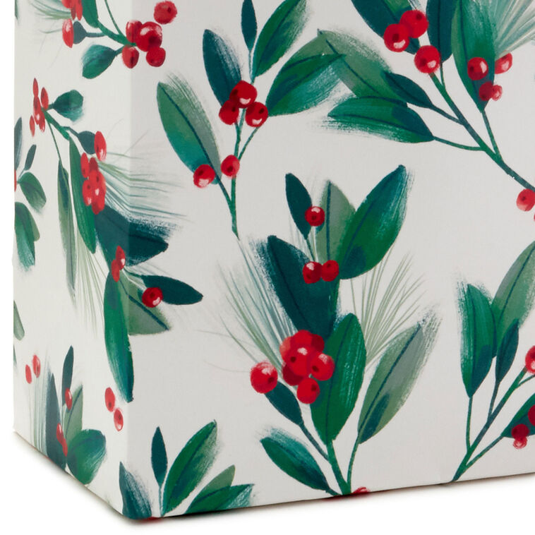 6.5" Winter Greenery Small Christmas Gift Bag With Tissue Paper, , large image number 5