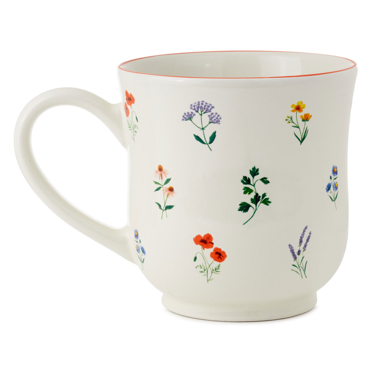 Colorful Botanicals on White Feminine Mug back image number 2