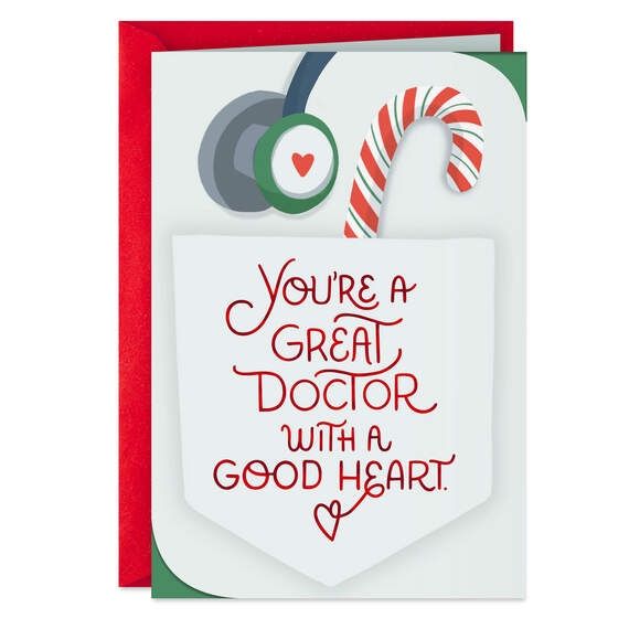 For a Great Doctor With a Good Heart Christmas Card