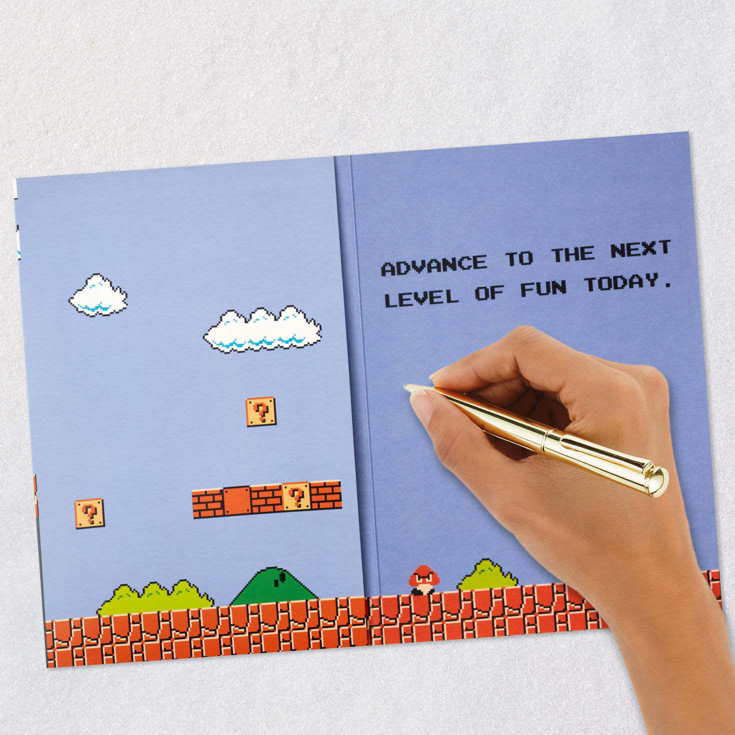 Super Mario Birthday Card With Light and Sound signing card image number 7
