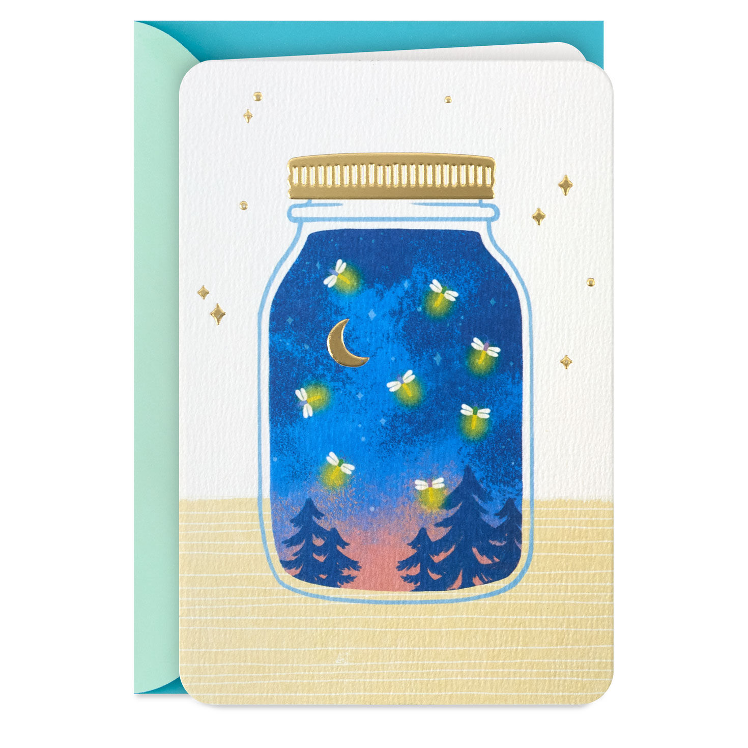 Mason Jar Firefly Forest Scene Blank Card for only USD 5.59 | Hallmark