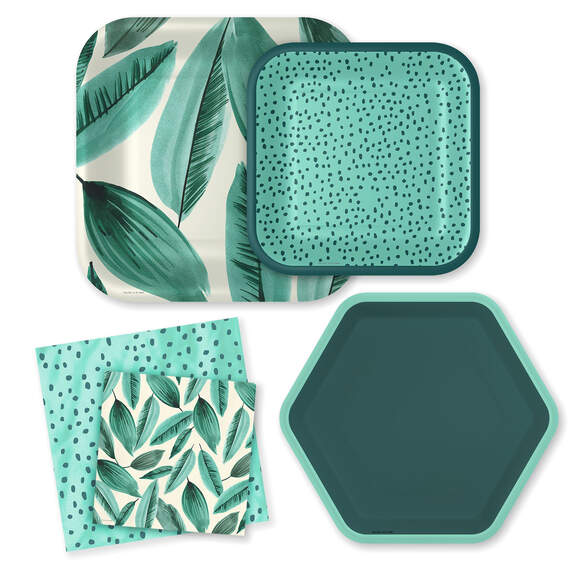 Palm Leaves and Polka Dots Party Essentials Set, , large image number 1