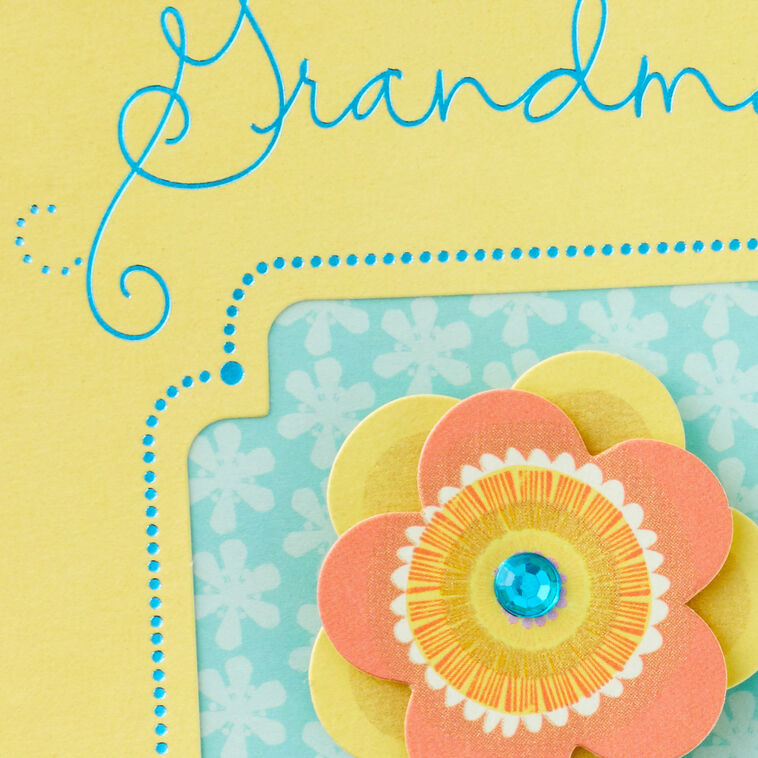 Yellow Layered Flower Mother's Day Card for Grandma Open card with envelope image number 4