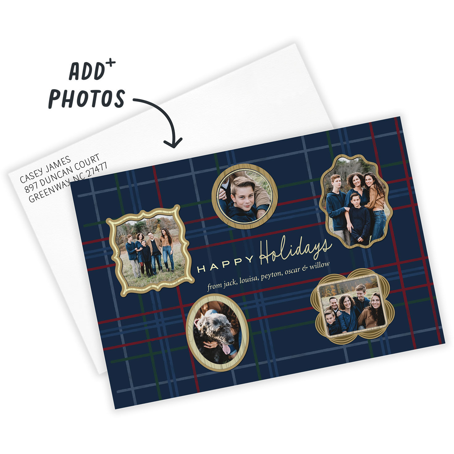 Plaid Wall Gallery Flat Holiday Photo Card, , large image number 2