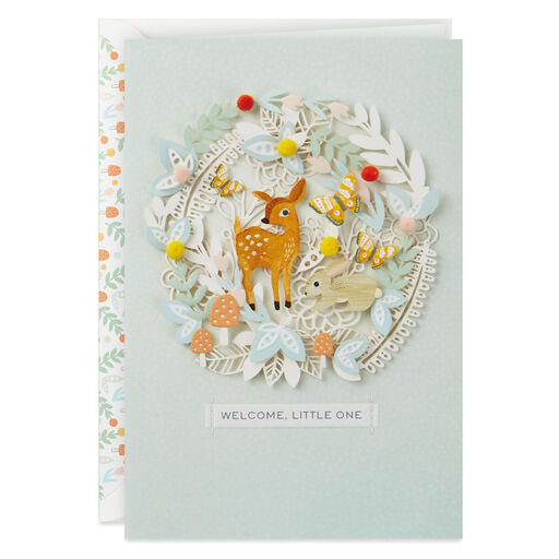 Forest Animals New Baby Card, 