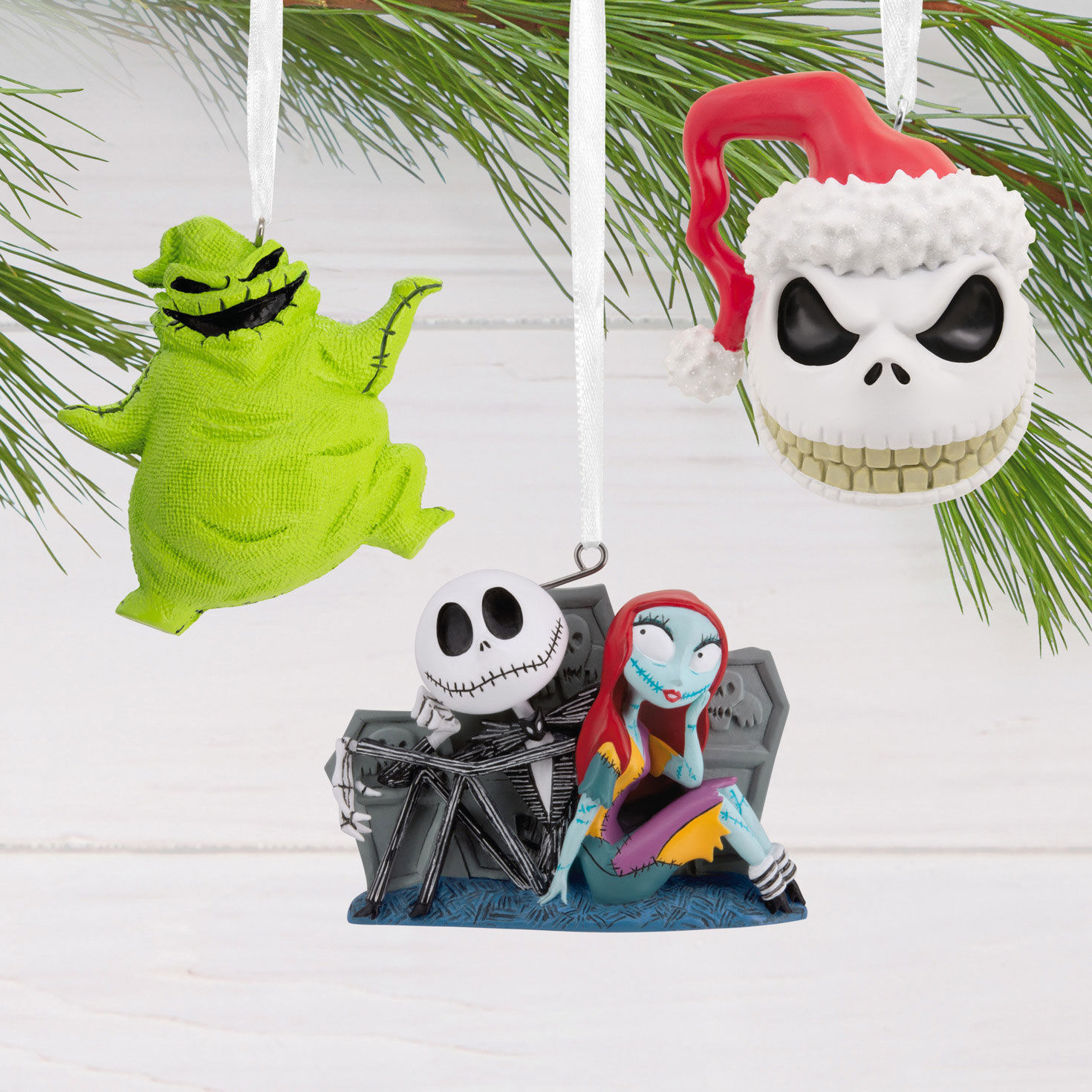 4 Nightmare Before Christmas Ornaments hanging on tree image number 2