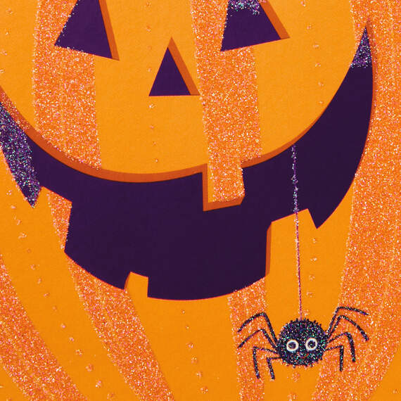 Smiling Pumpkin With Spider Halloween Cards, Pack of 6, , large image number 4