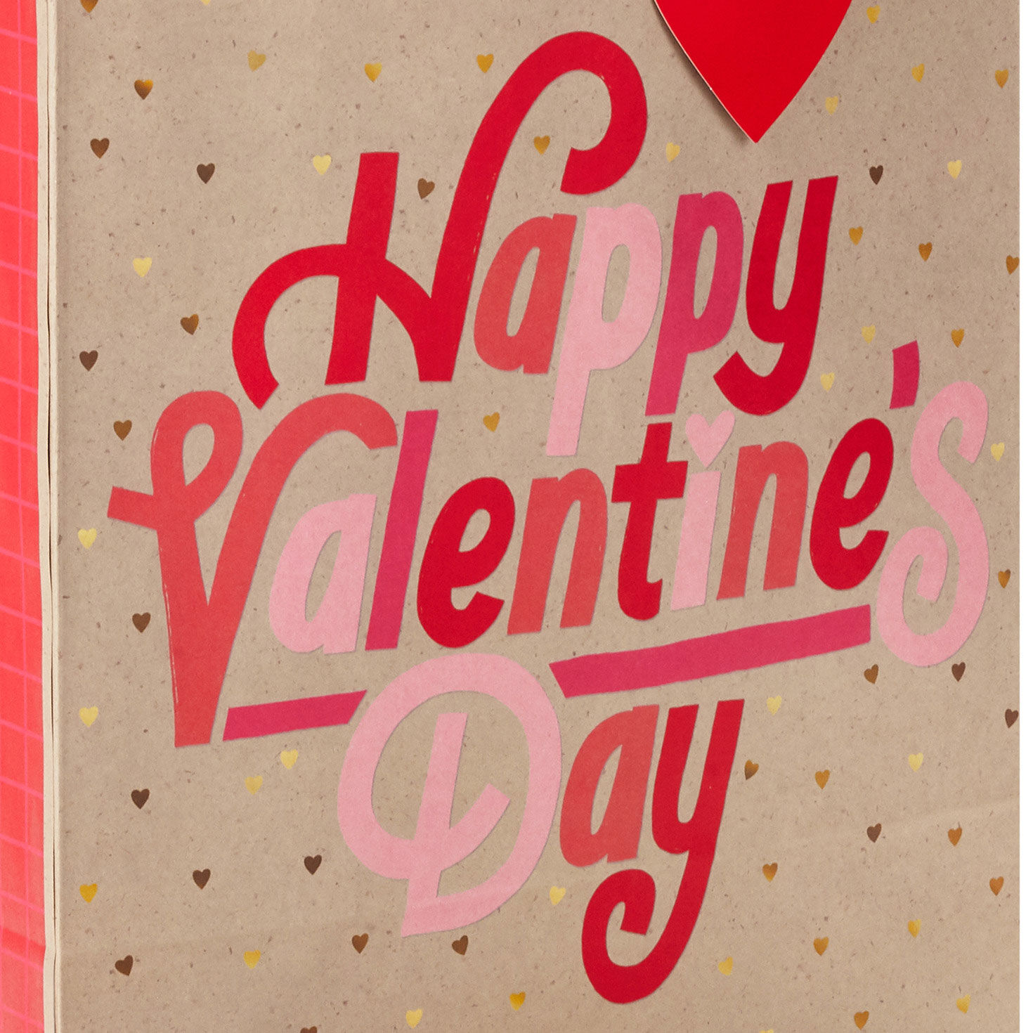 Happy Valentines Day on Kraft Large Gift Bag & Tissue closeup view image number 5