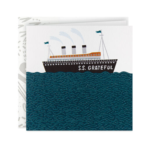 Ship SS Grateful Thank-You Card, 