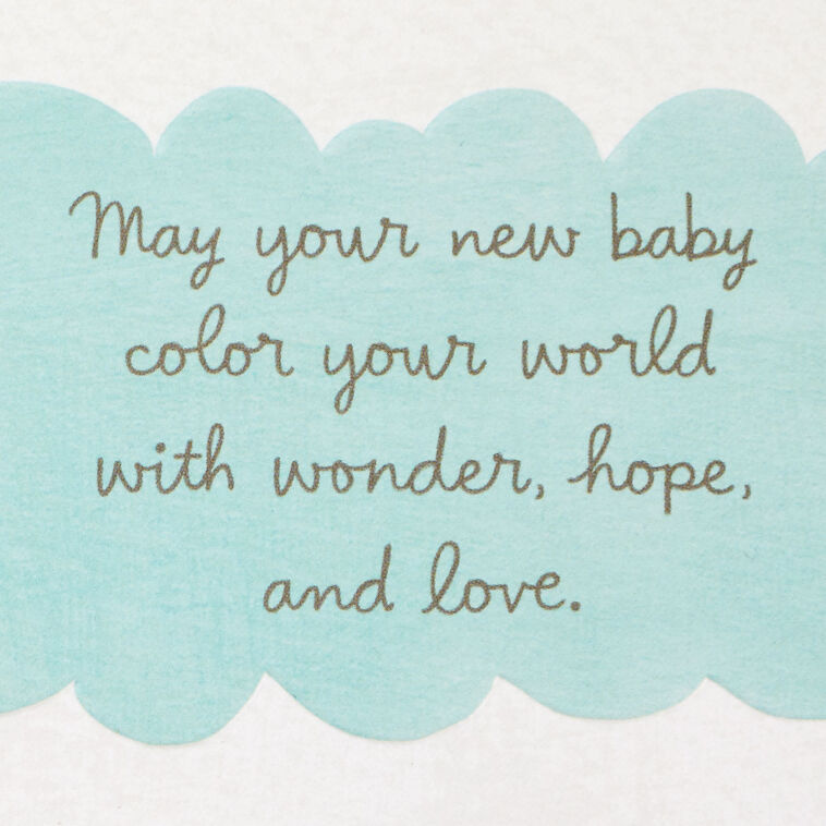 Sun and Cloud With Rainbow Streamers New Baby Card  image number 2
