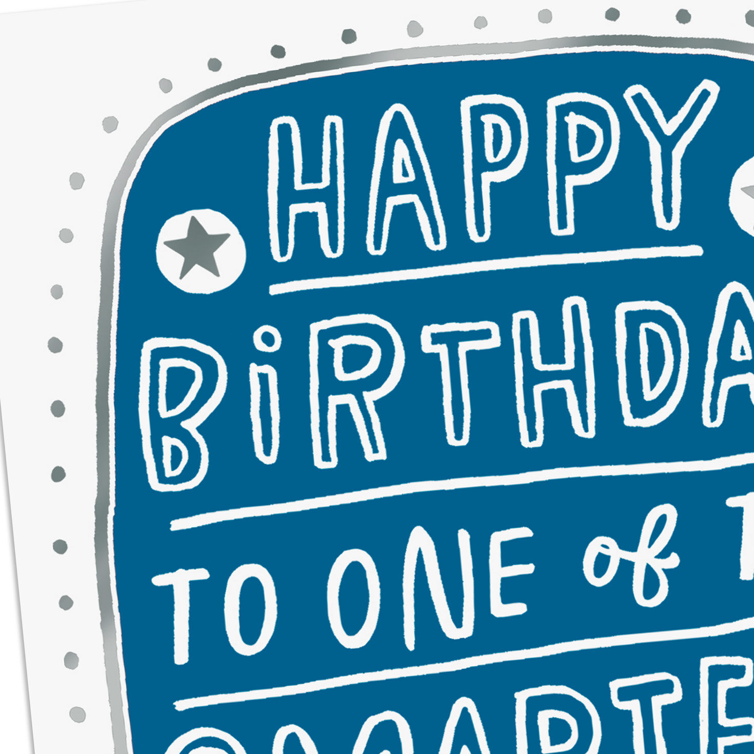 Whimsical Lettering on Blue Funny Birthday Card Card Front Detail image number 4
