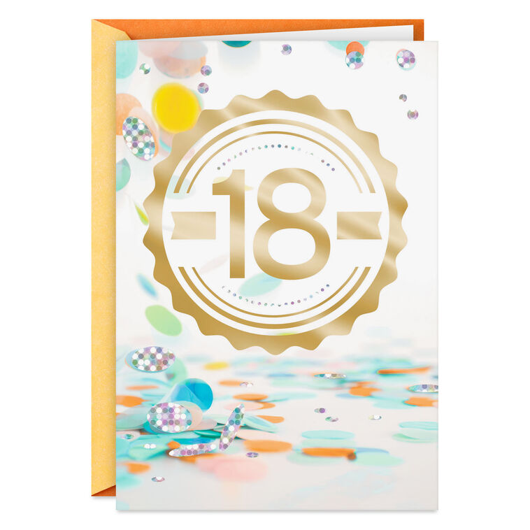 An Exciting Age and Amazing Year 18th Birthday Card, , large image number 1