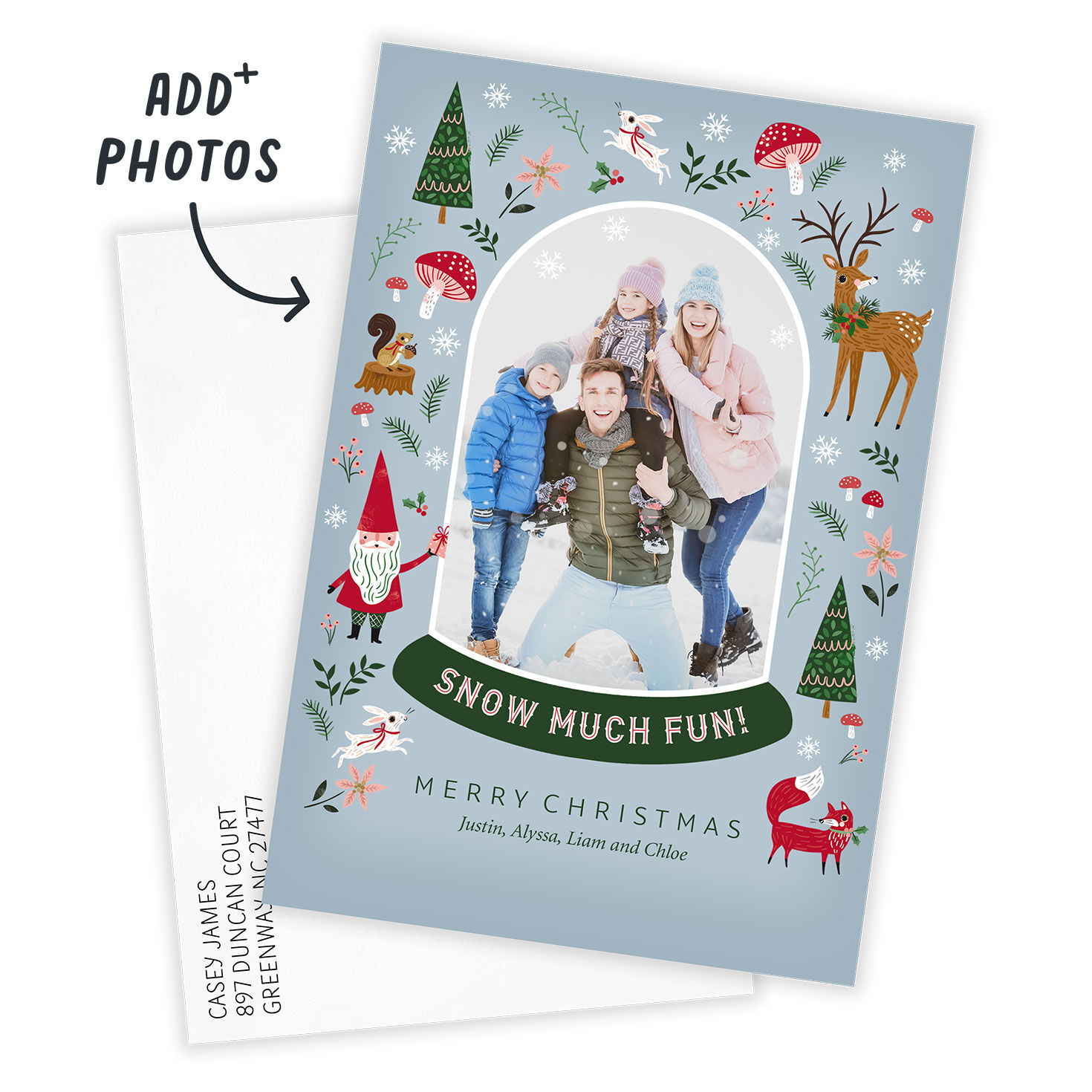 Snow Much Fun Flat Christmas Photo Card, , large image number 2
