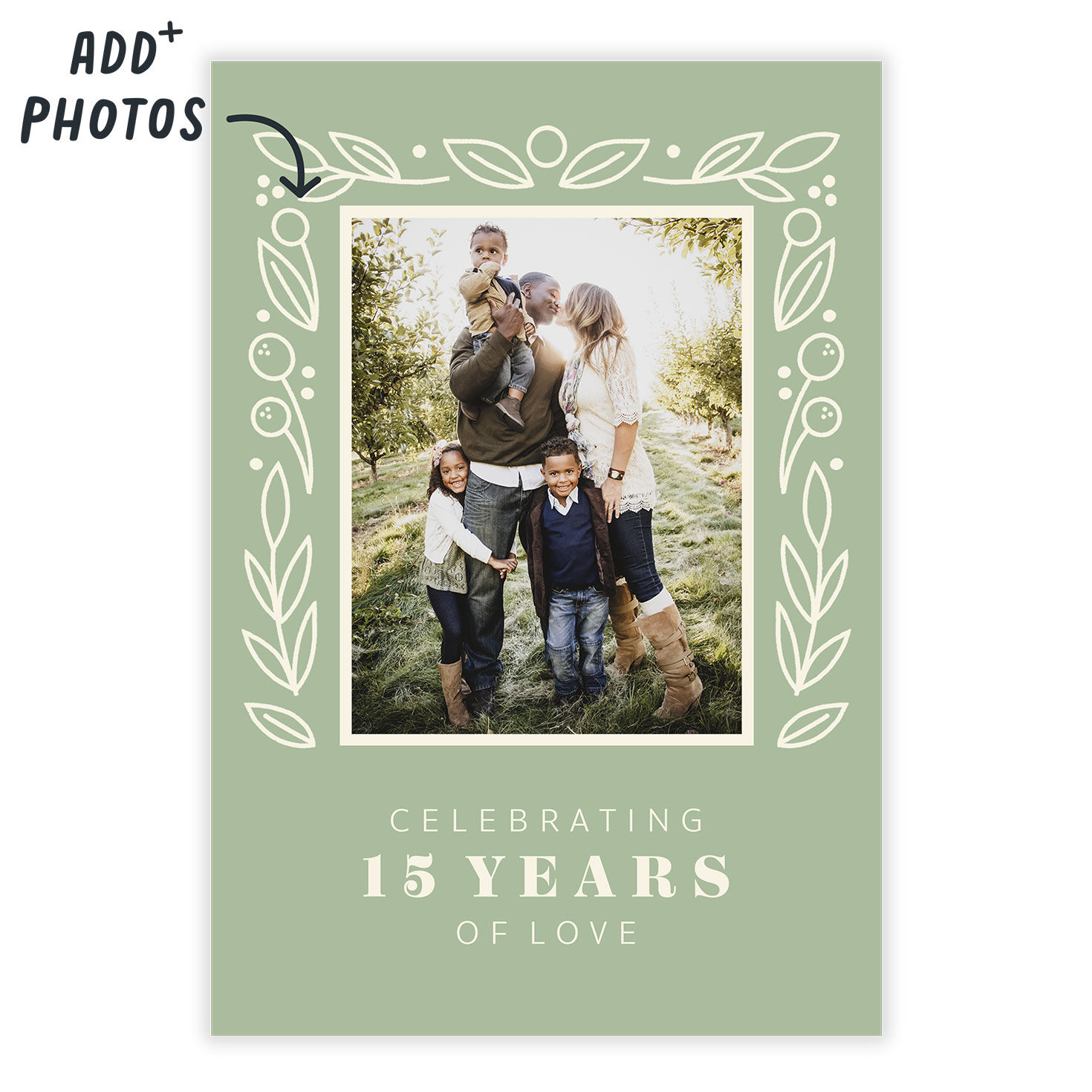 Personalized Leaves and Berries Photo Card  image number 2