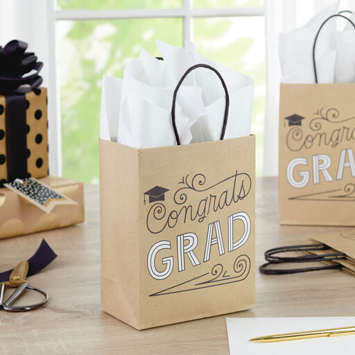 7.8" Congrats Grad 4-Pack Small Gift Bags, 