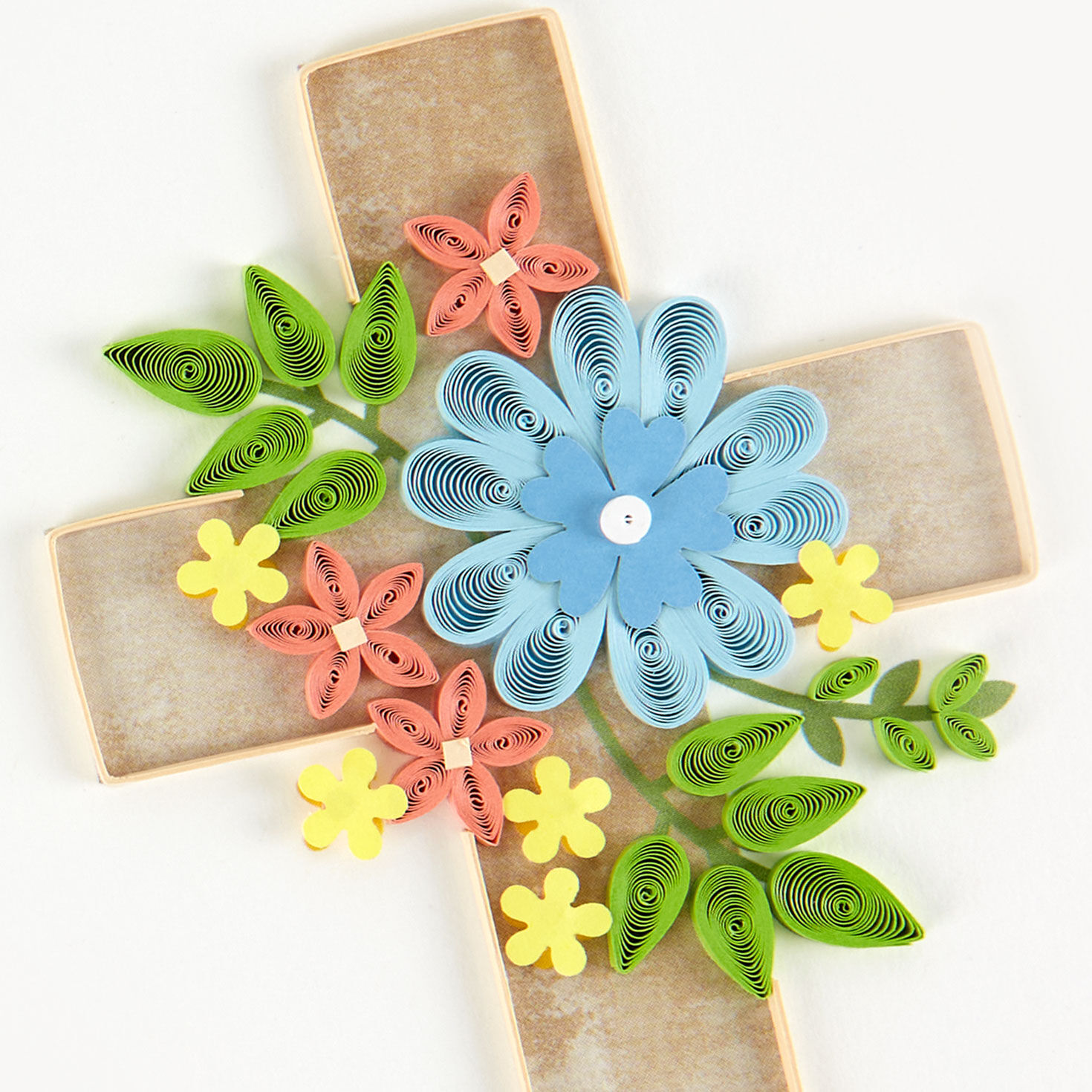Quilled Floral Cross Easter Card Card Front Detail image number 4