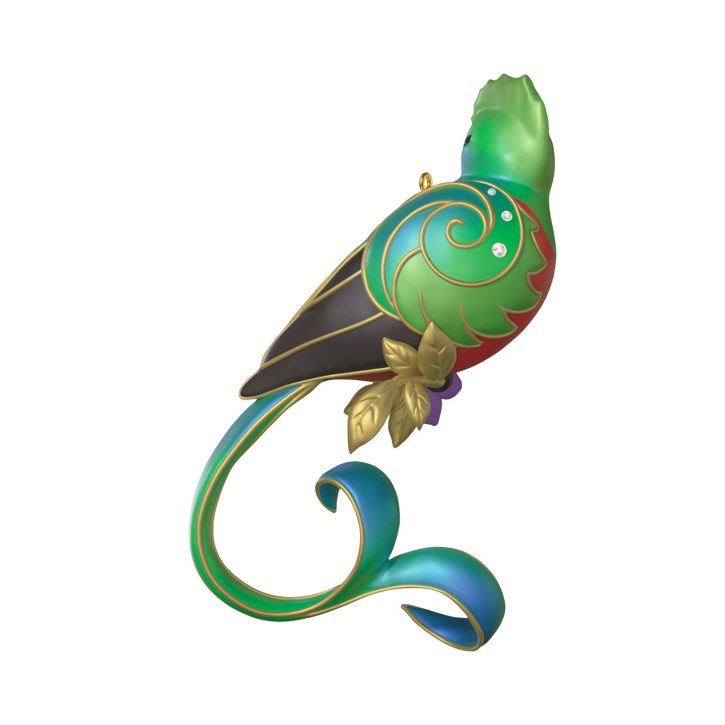 Colorful Bird With Long Tail Keepsake Ornament Back image number 6