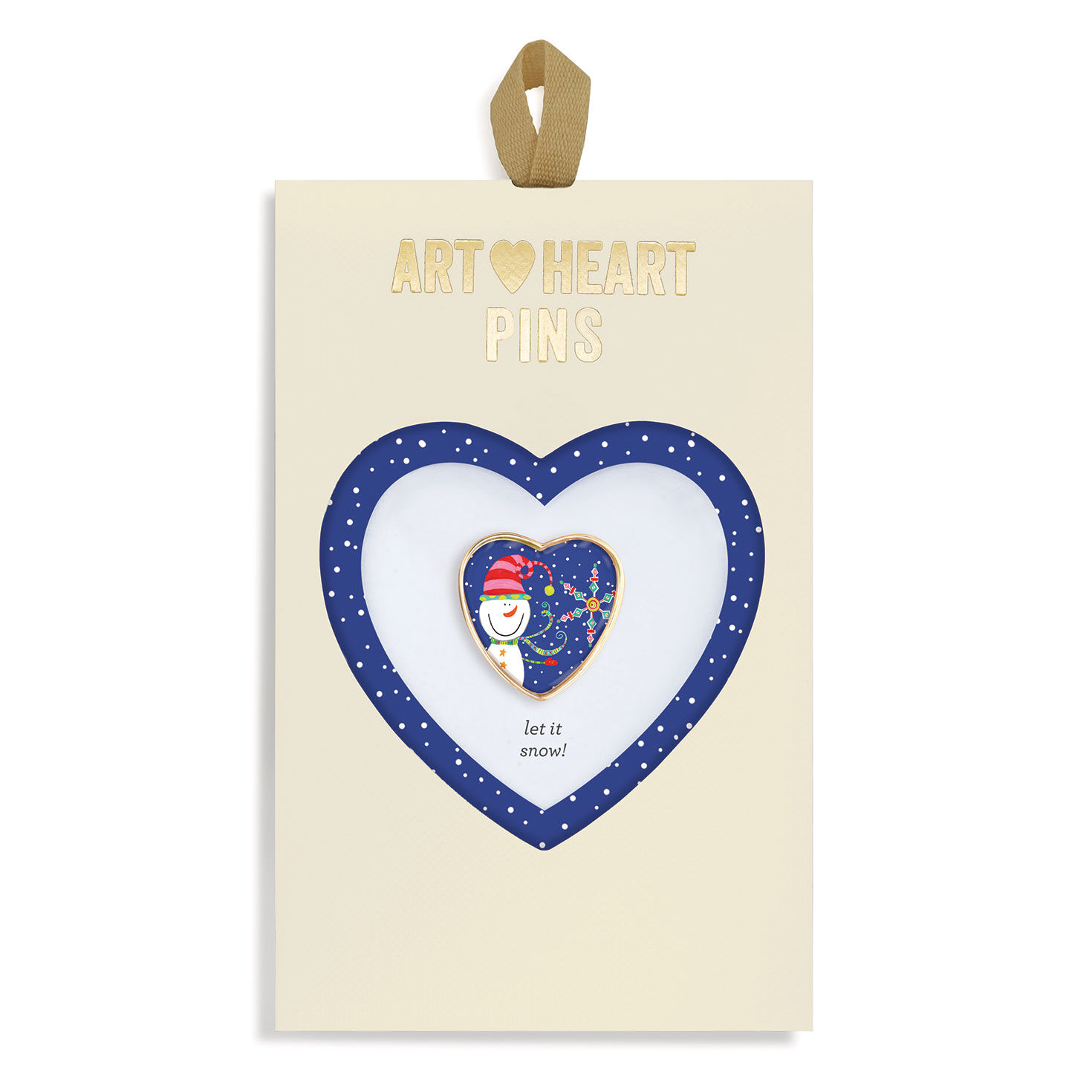 Demdaco Let It Snow! Snowman Art Heart Pin