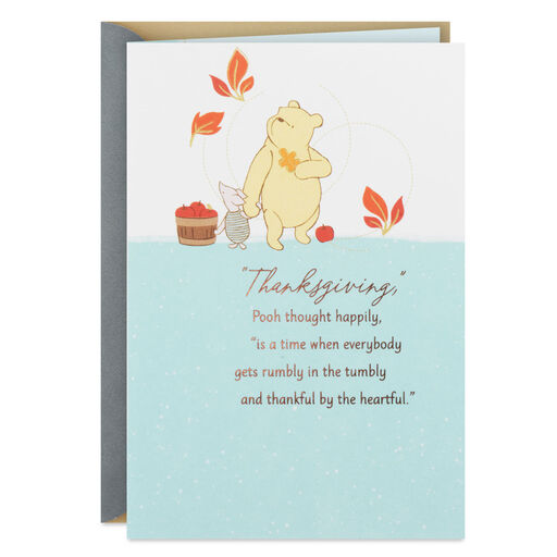 Disney Winnie the Pooh Thankful Heart Thanksgiving Card, 