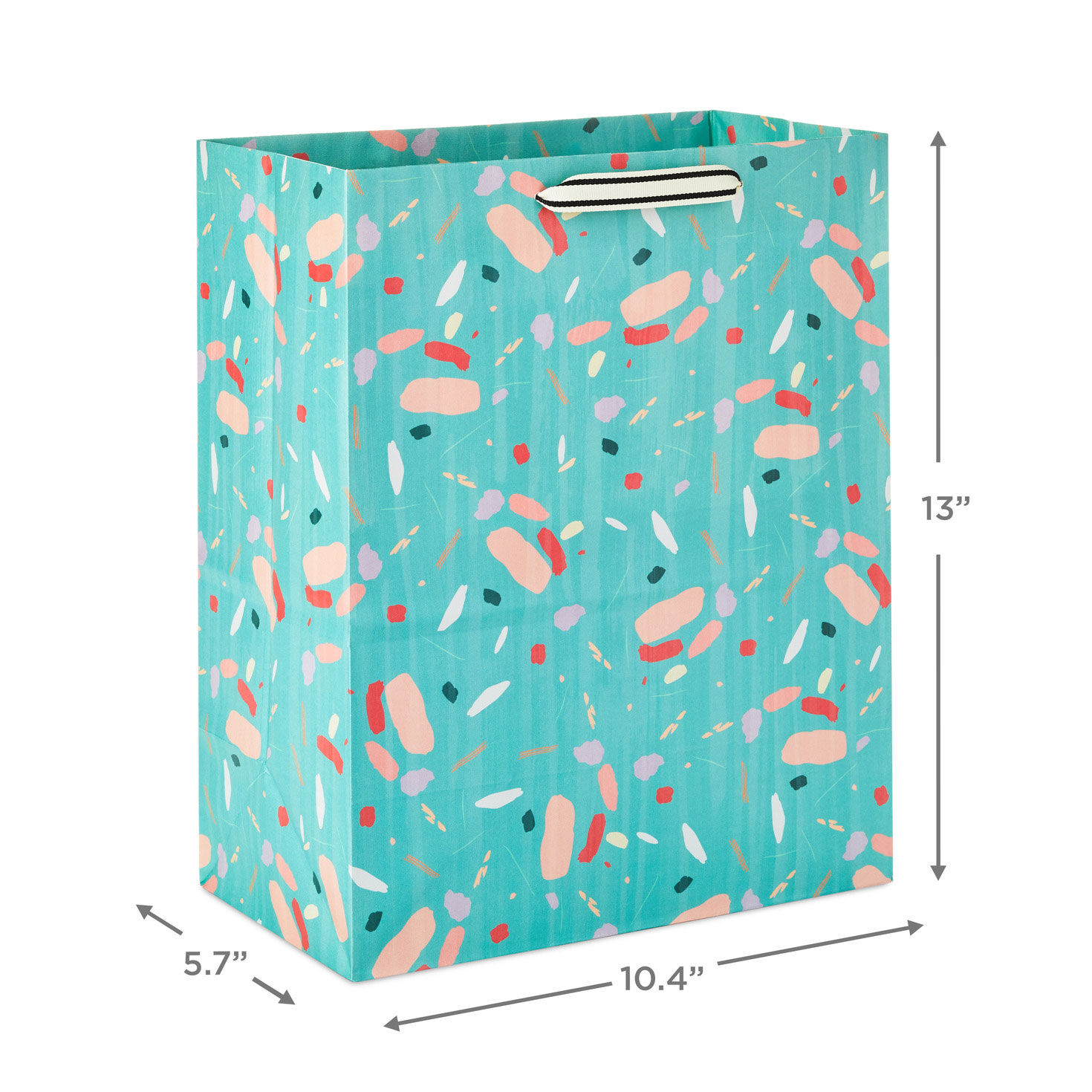 Colorful Terrazzo on Mint Large Gift Bag measurement image number 3