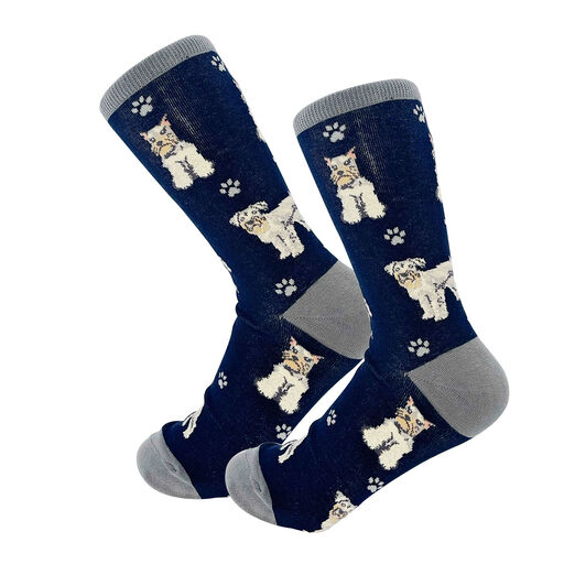 E&S Pets Schnauzer Novelty Crew Socks, 