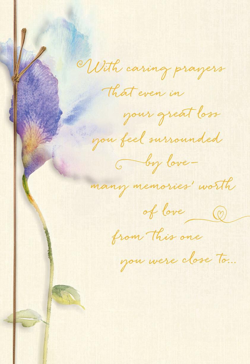 Pastel Bloom and Prayers Religious Sympathy Card