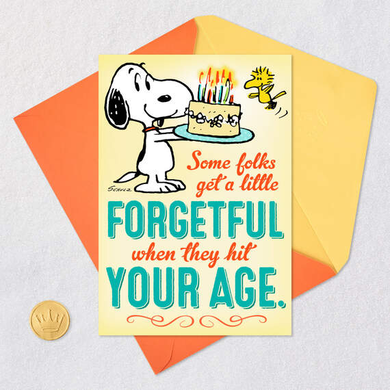 Peanuts® Snoopy and Woodstock Forgetful Funny Birthday Card, , large image number 5