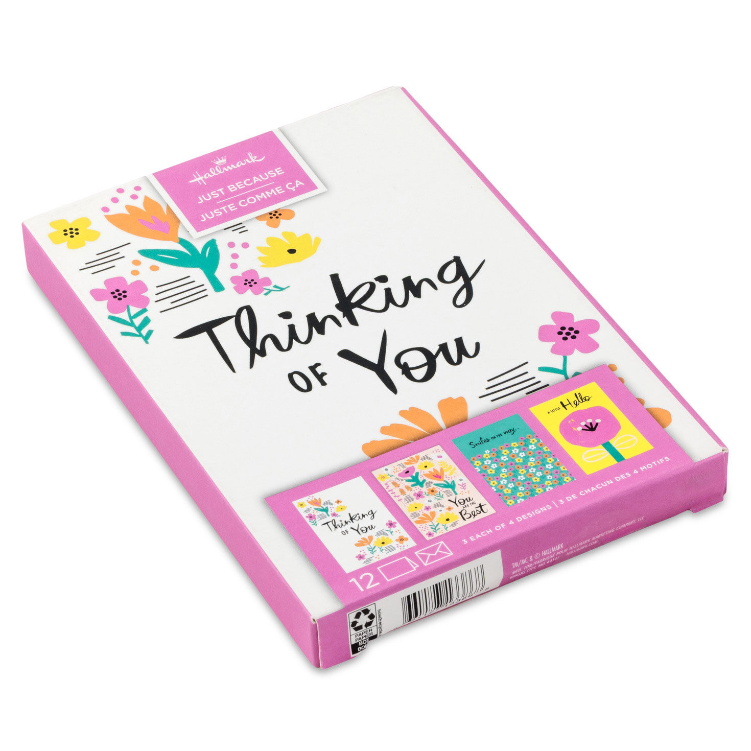 Flowers on Pink and Yellow Hello Cards Assortment package front image number 2