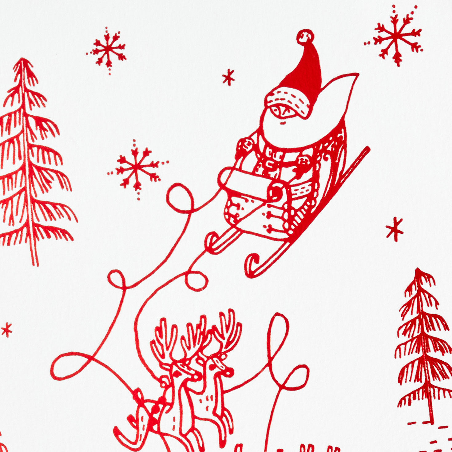 Reindeer Pulling Santa's Sleigh Packaged Christmas Cards, Set of 5 for only USD 5.00 | Hallmark