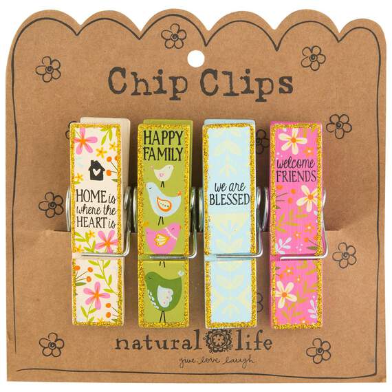 Natural Life Home and Family Chip Clips, Set of 4, , large image number 1