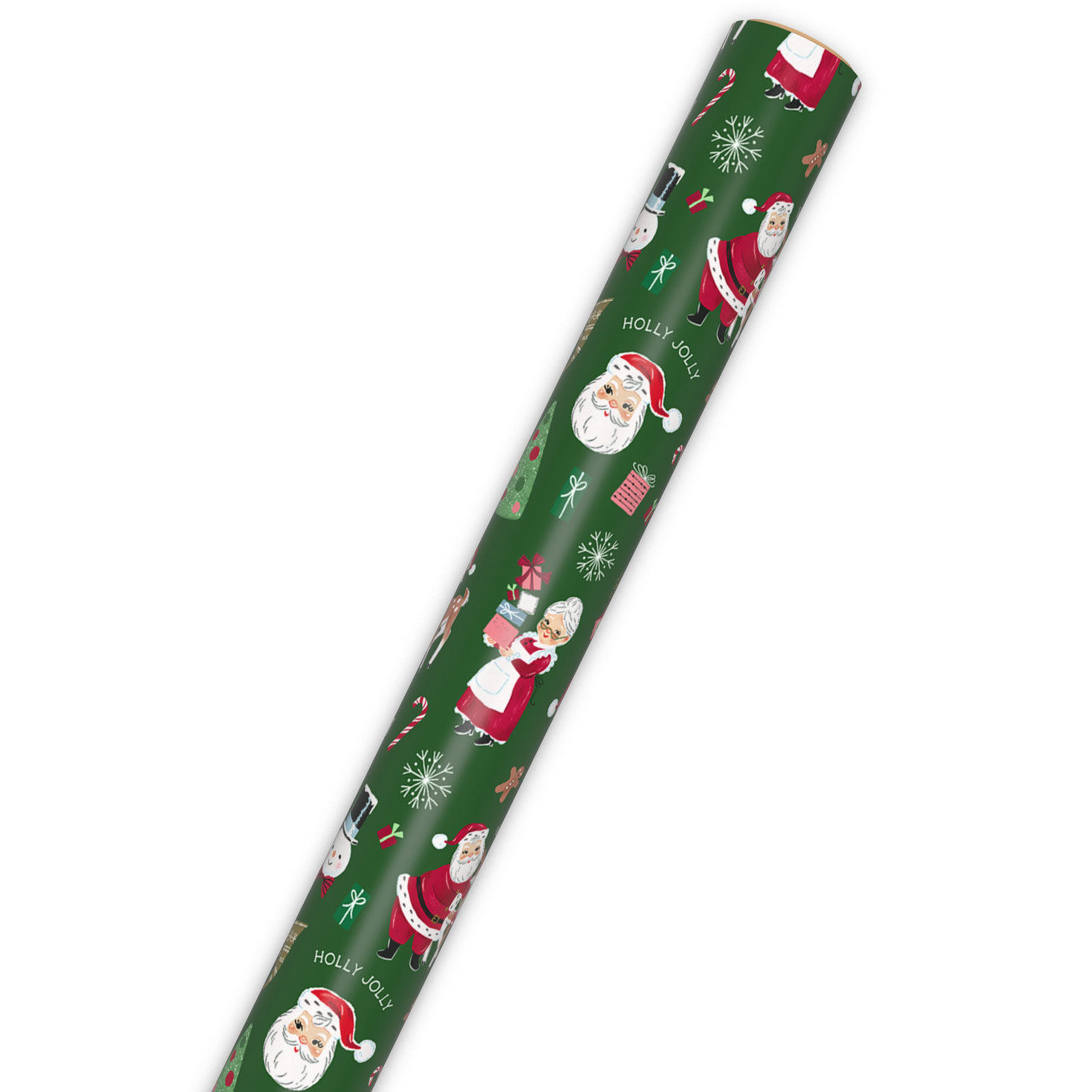 Retro Christmas Friends on Green Wrapping Paper Wrap Tube image number 6
