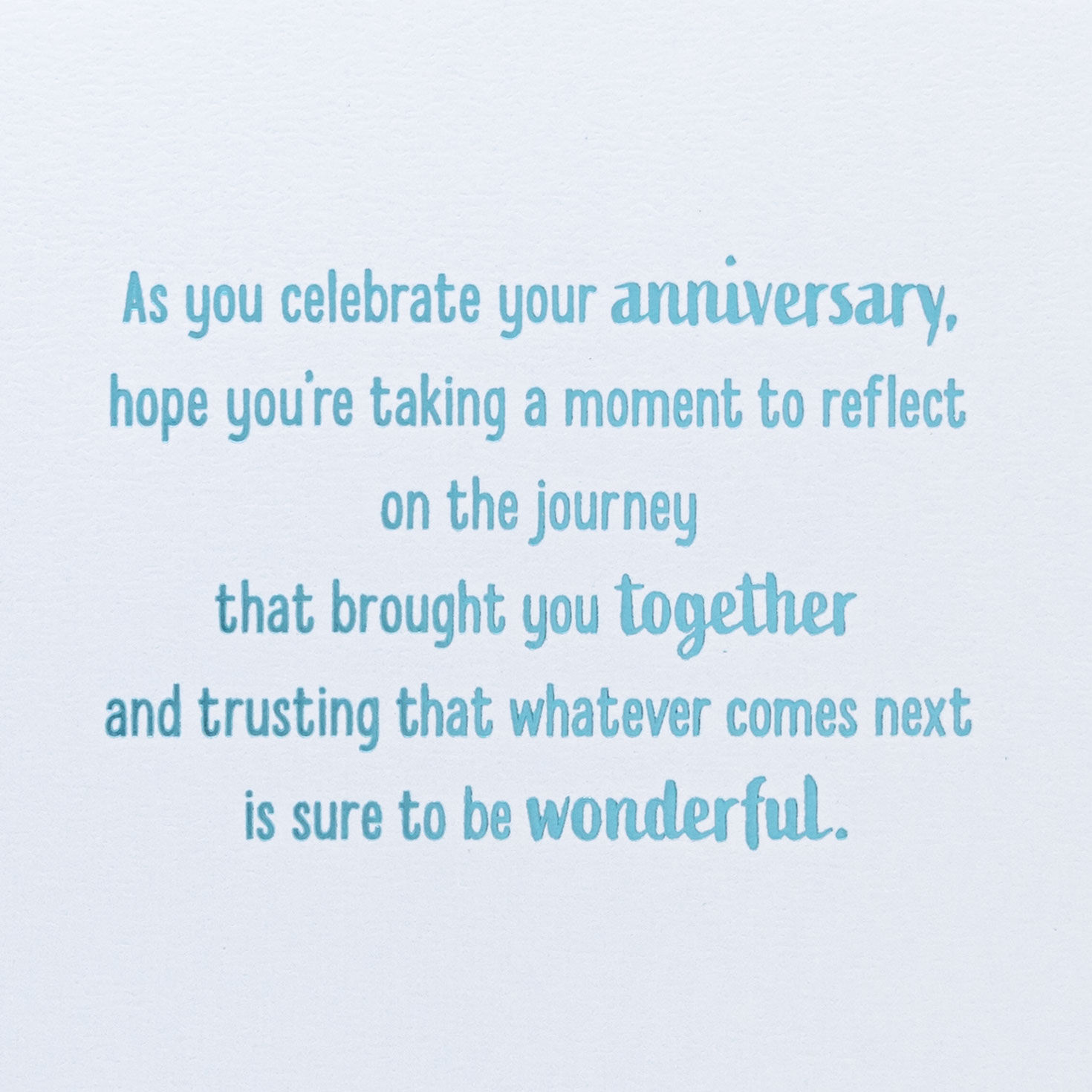 Blue and White Seashells on Sandy Beach Anniversary Card Sentiment image number 3