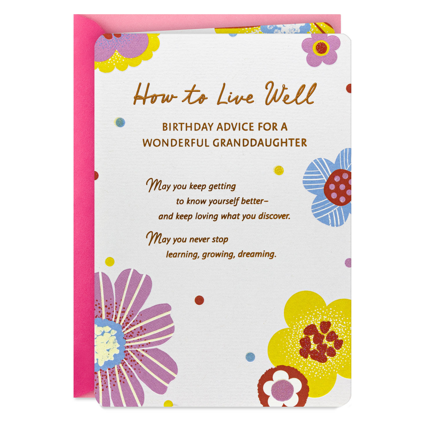 How to Live Well Birthday Card for Granddaughter