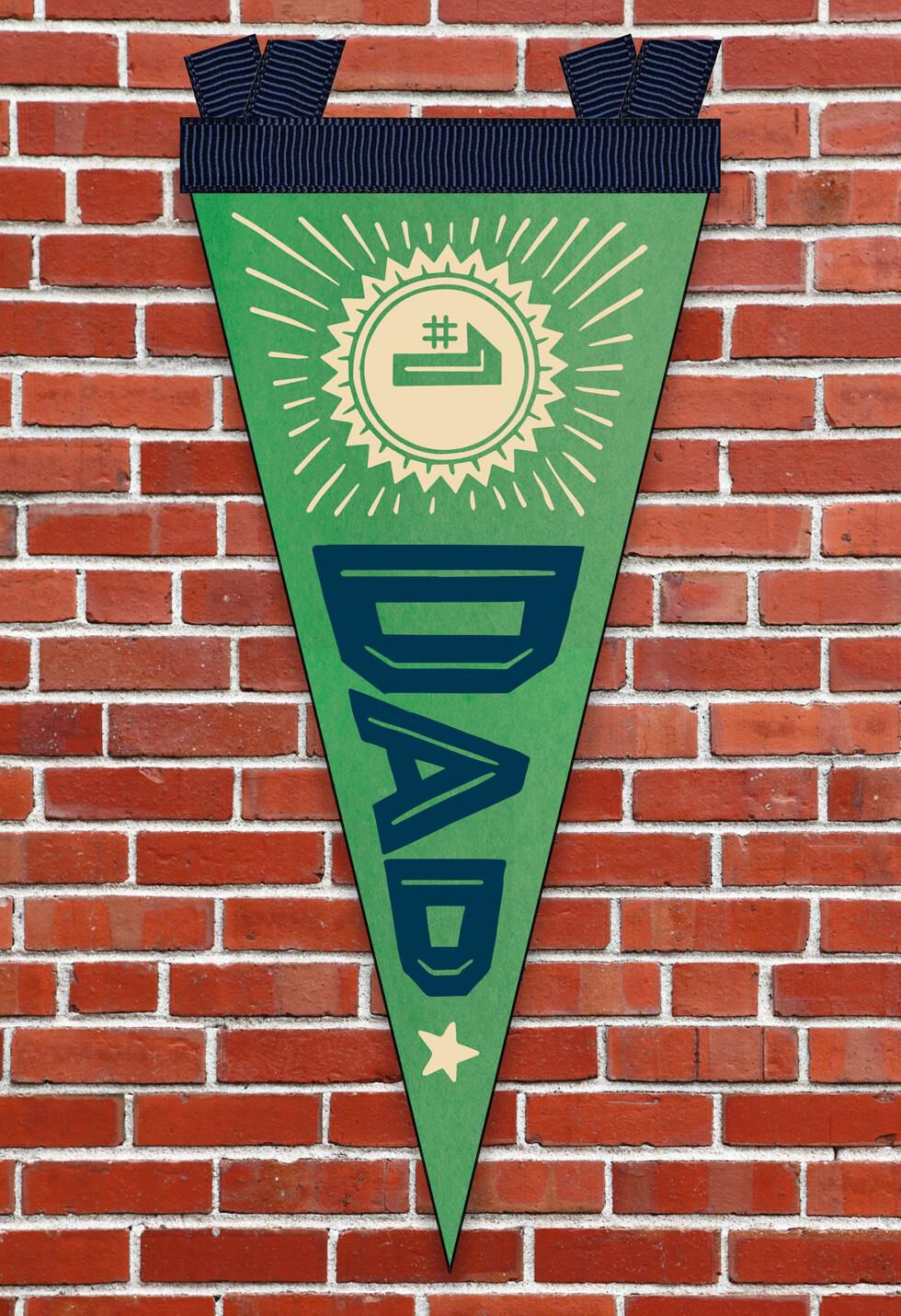 #1 Dad Father's Day Card With Felt Pennant