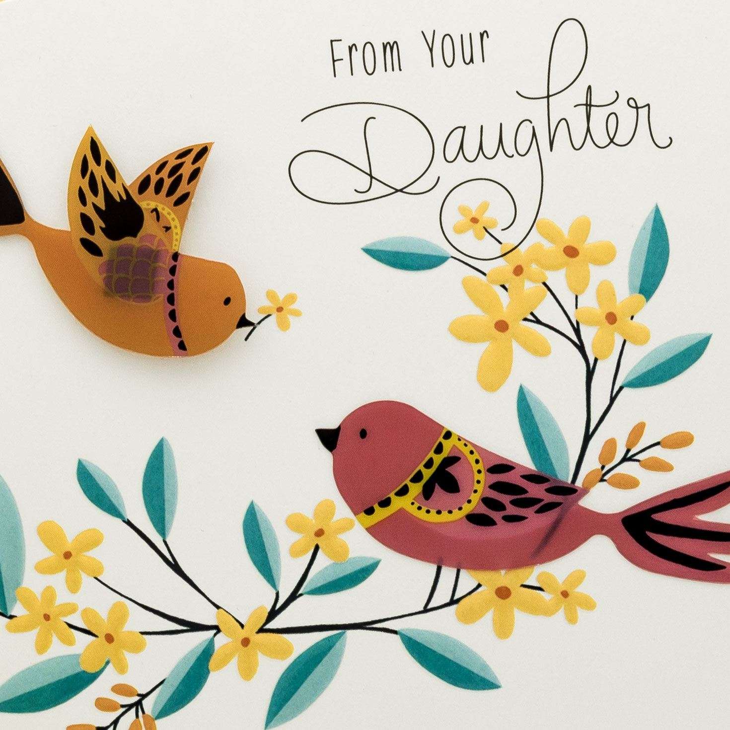 Birds on Branch Mom Mother's Day Card from Daughter Card Front Detail image number 4