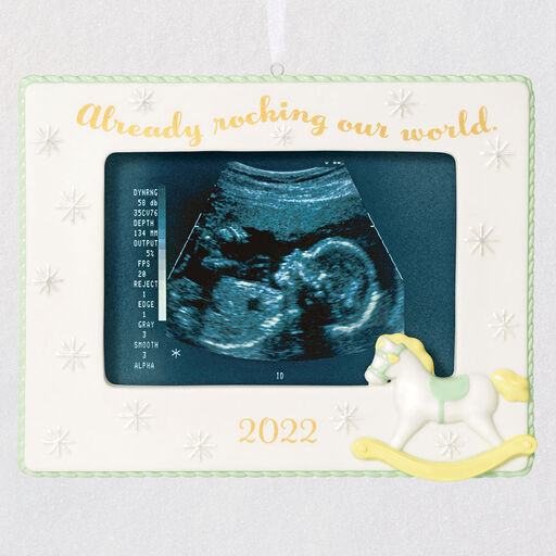 Already Rocking Our World Sonogram 2022 Porcelain Photo Frame Ornament, 