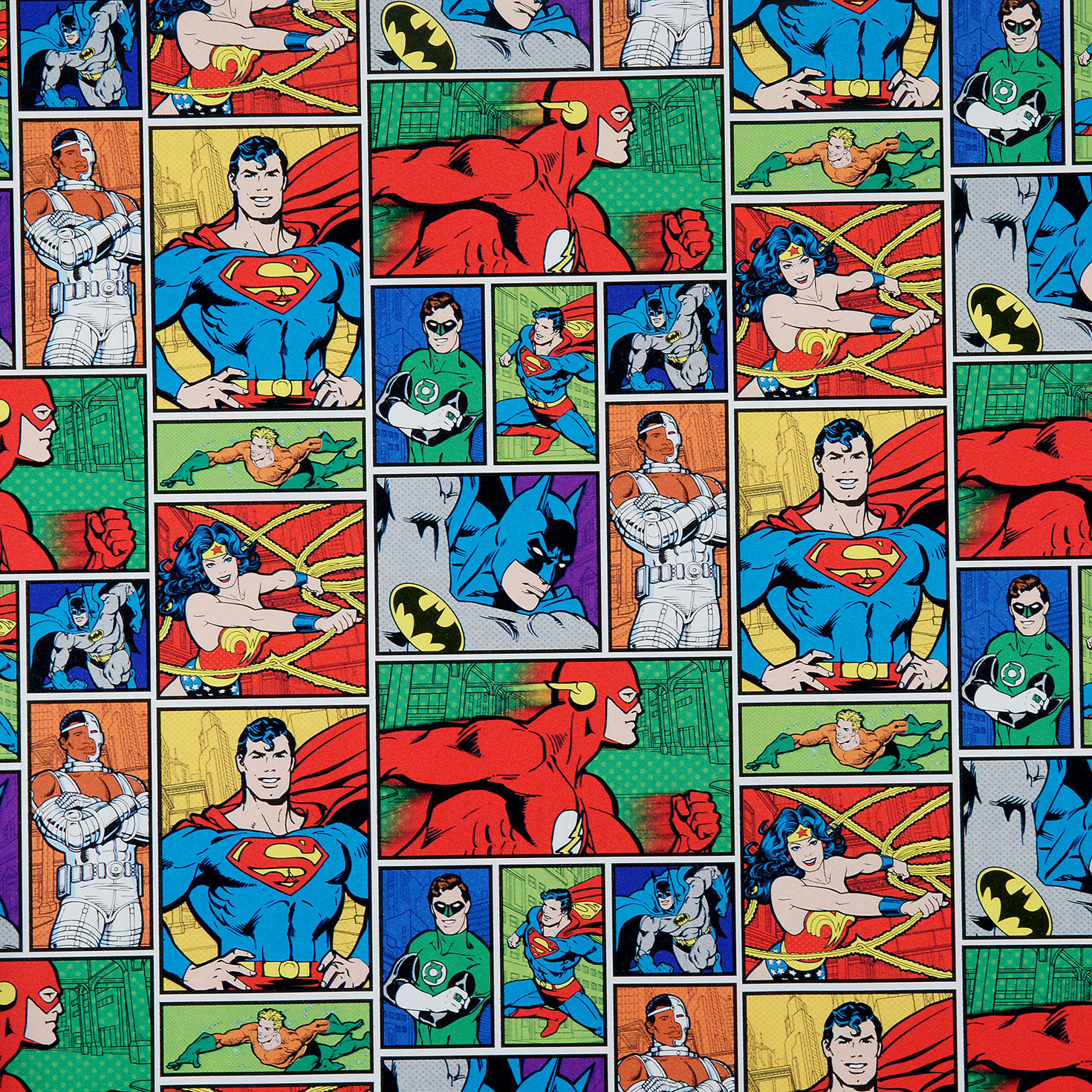 DC Logos, Comic Panels and Action Poses Gift Wrap Wrap Square image number 6