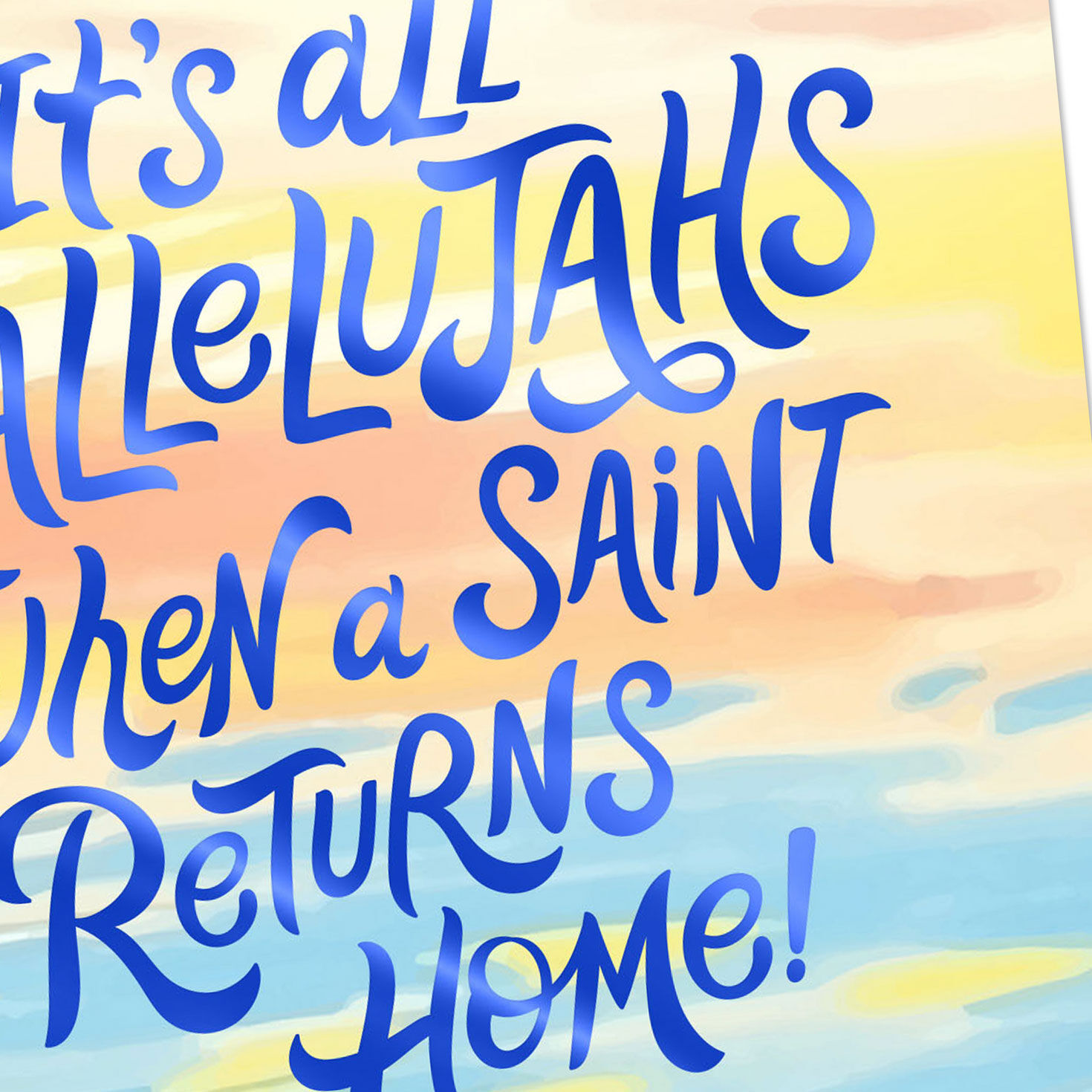 Painted Colored Sky Religious Sympathy Card Card Front Detail image number 4