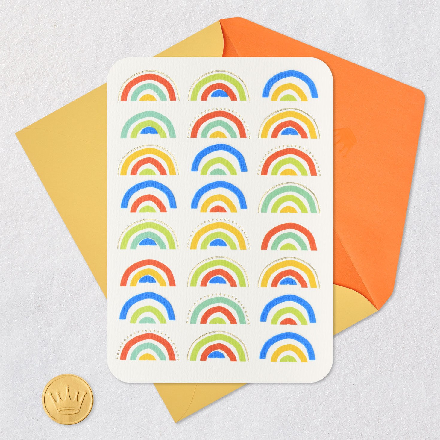 Rainbows Encouragement Card Card Front with Envelope and Gold Seal image number 5