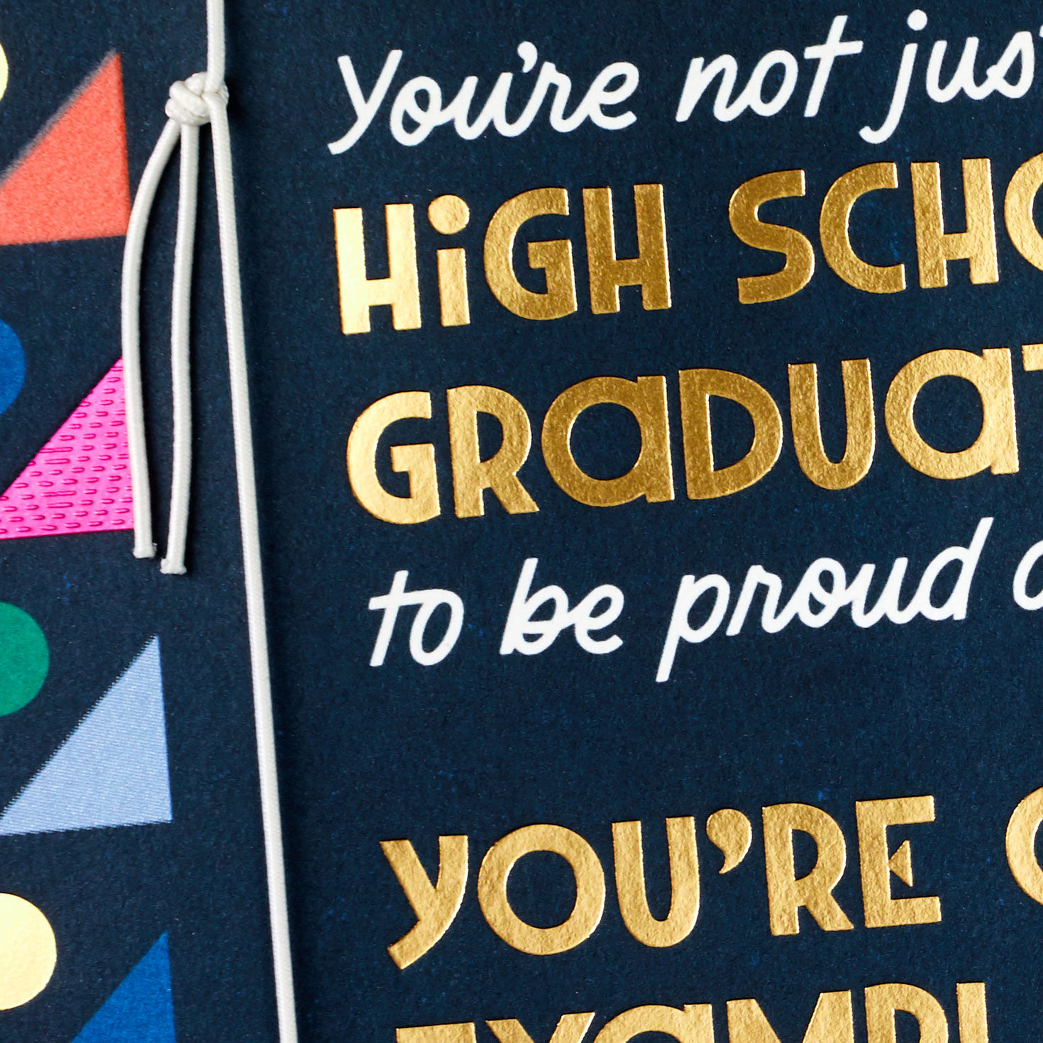 Geometric on Blue High School Graduation Card Card Front Detail image number 4