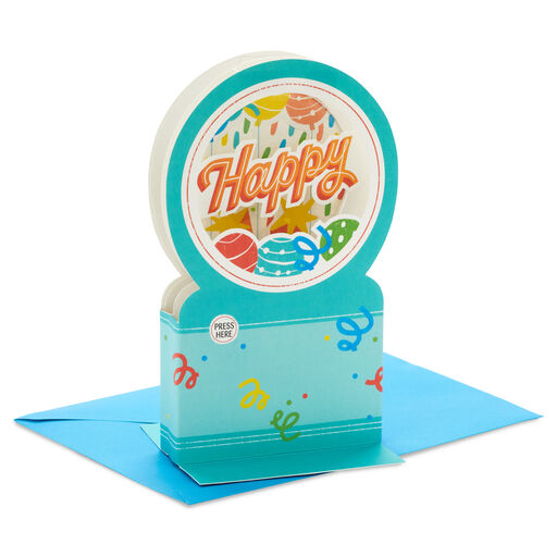 All the Happiness Snow Globe Musical 3D Birthday Card With Motion, 