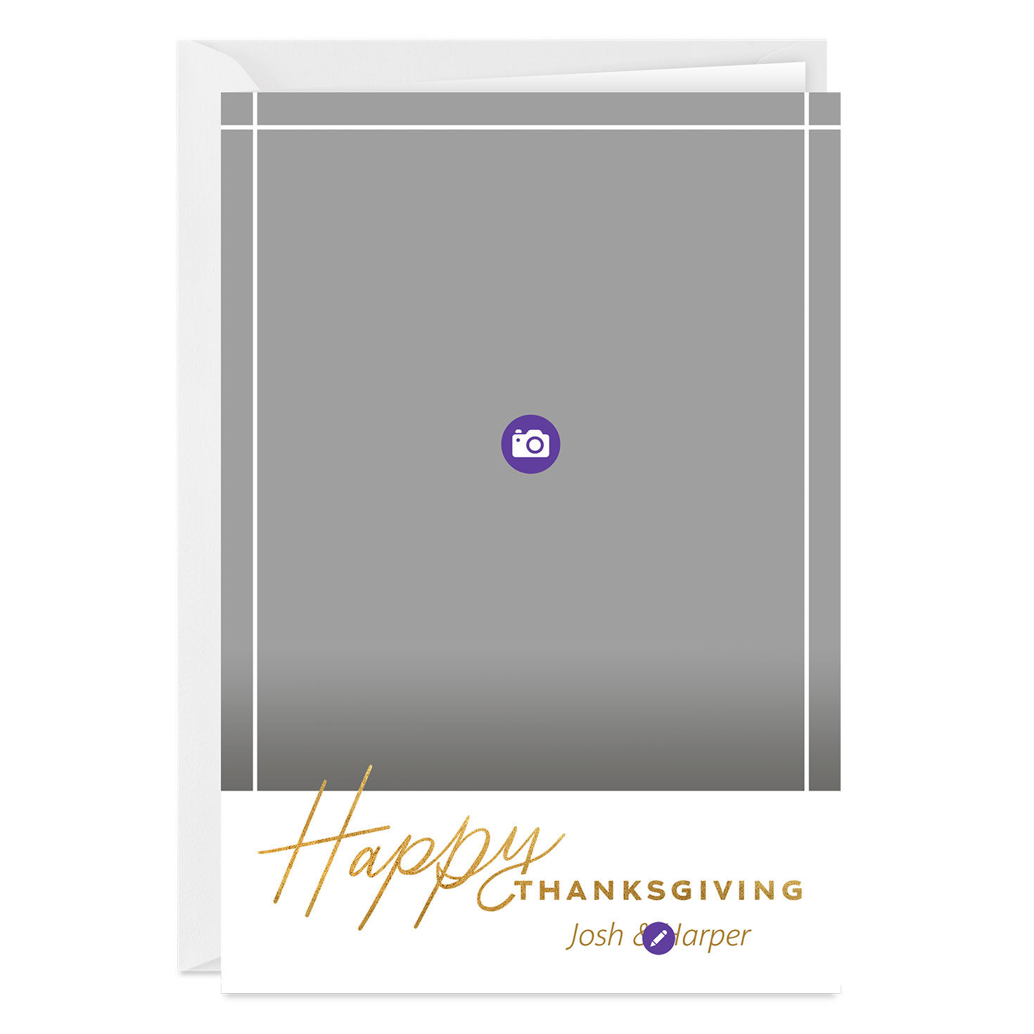 Elegant Gold Lettering Custom Thanksgiving Card, , large image number 3