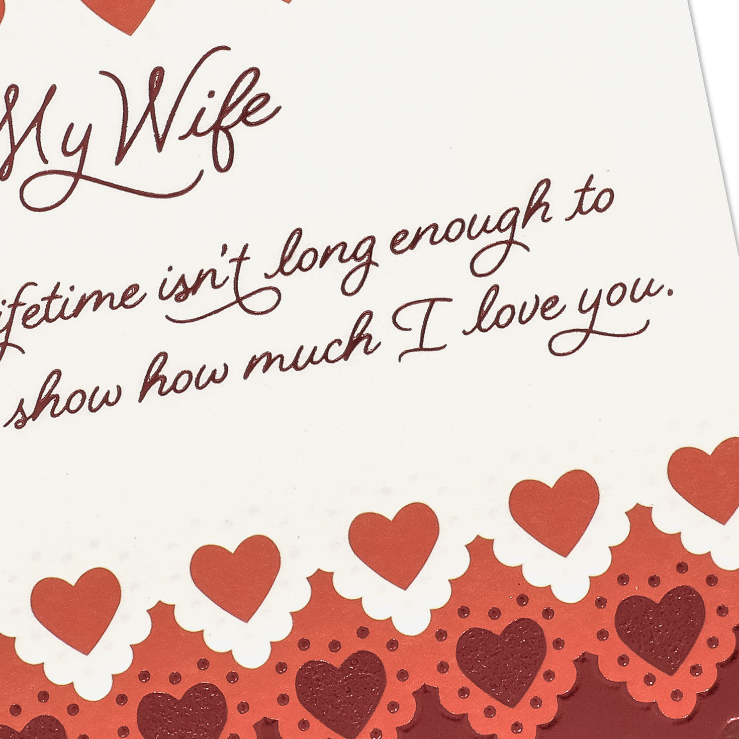 Lacey Red and Pink Hearts Sweetest Day Card for Wife Card Front Detail image number 5