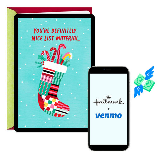 You're Nice List Material Venmo Christmas Card, 