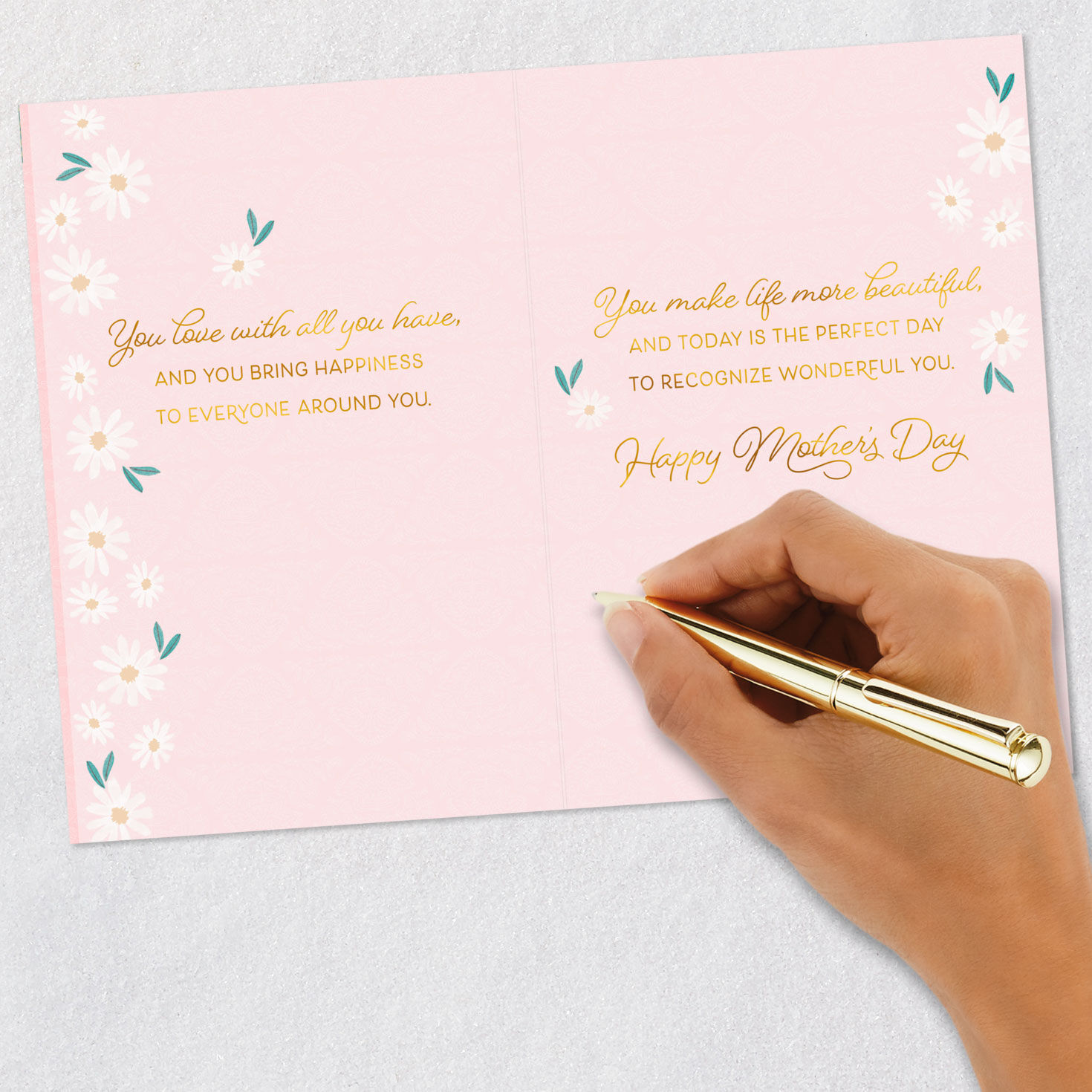 Wildflowers on Pink Mother's Day Card for Daughter Signing card image number 6